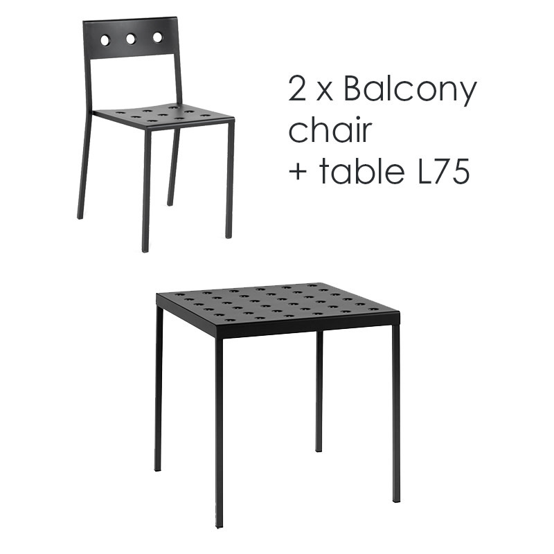 HAY Balcony set - table L75 + 2 chairs