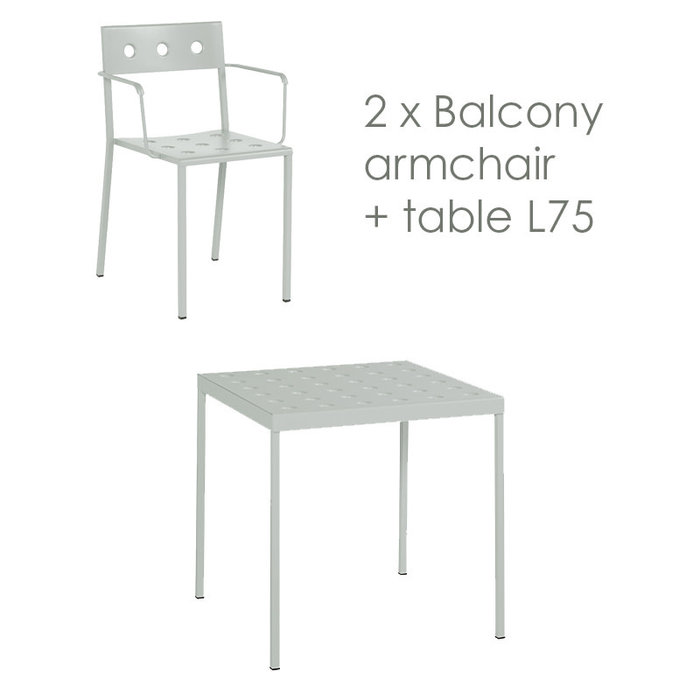 HAY Balcony set - table L75 + 2 armchairs
