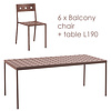HAY Balcony set - table L190 + 6 chairs