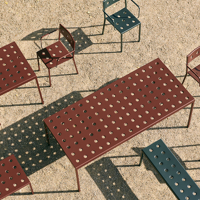 HAY Balcony set - table L190 + 6 armchairs