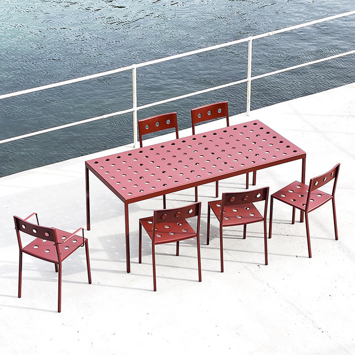 HAY Balcony set - table L190 + 6 armchairs
