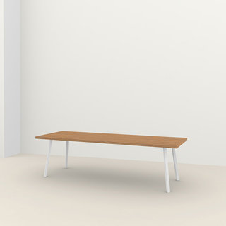 Studio Henk Table New Classic - Iroko cadre blanc
