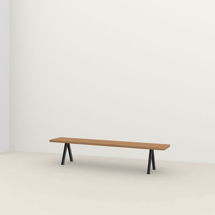 Studio Henk Outdoor bank Slim X-type Iroko frame Black - Studio Henk