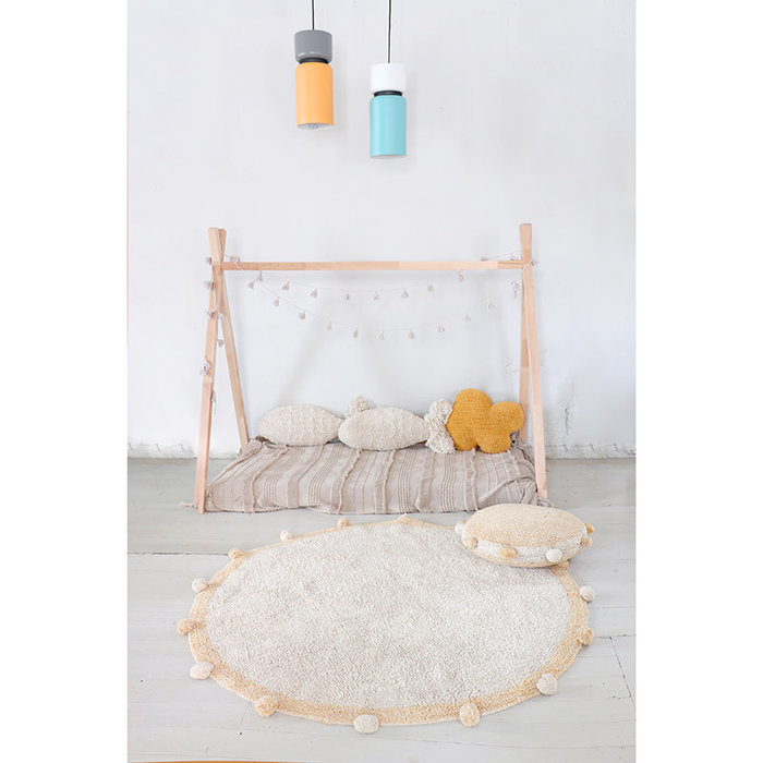 Lorena Canals Bubbly Natural  Honey - tapis en coton lavable Ø120 cm
