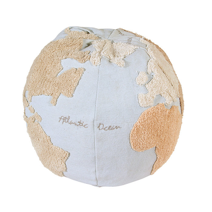 Lorena Canals World Map - wasbare pouf katoen 45 x Ø50 cm