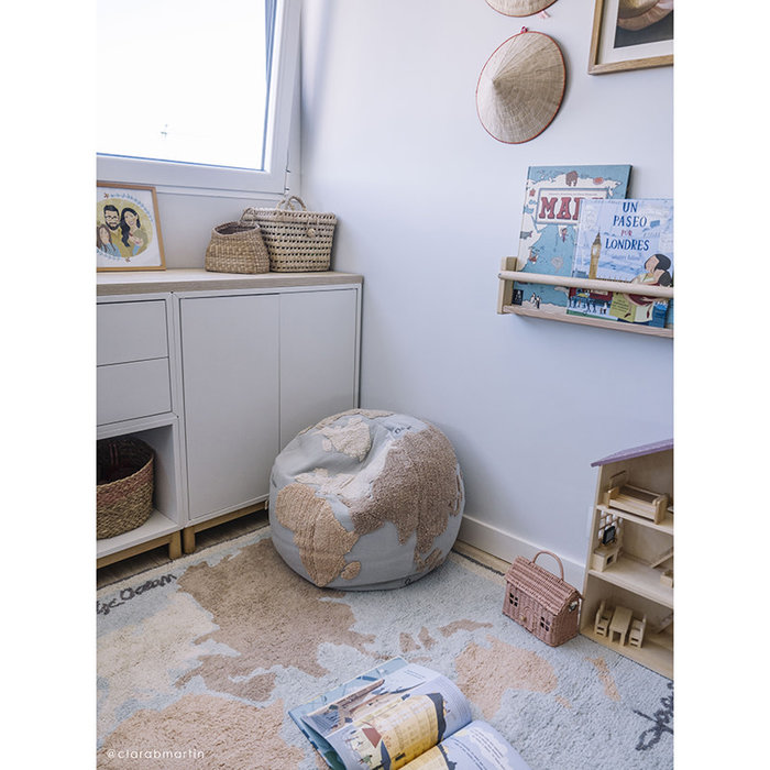Lorena Canals World Map - wasbare pouf katoen 45 x Ø50 cm