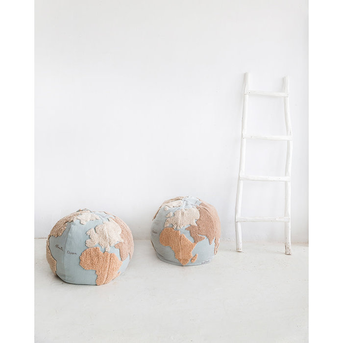 Lorena Canals World Map - wasbare pouf katoen 45 x Ø50 cm