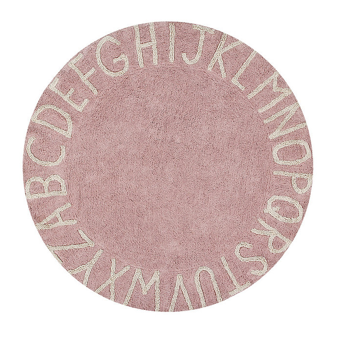 Lorena Canals ABC Vintage Nude Natural - tapis rond en coton lavable Ø150 cm