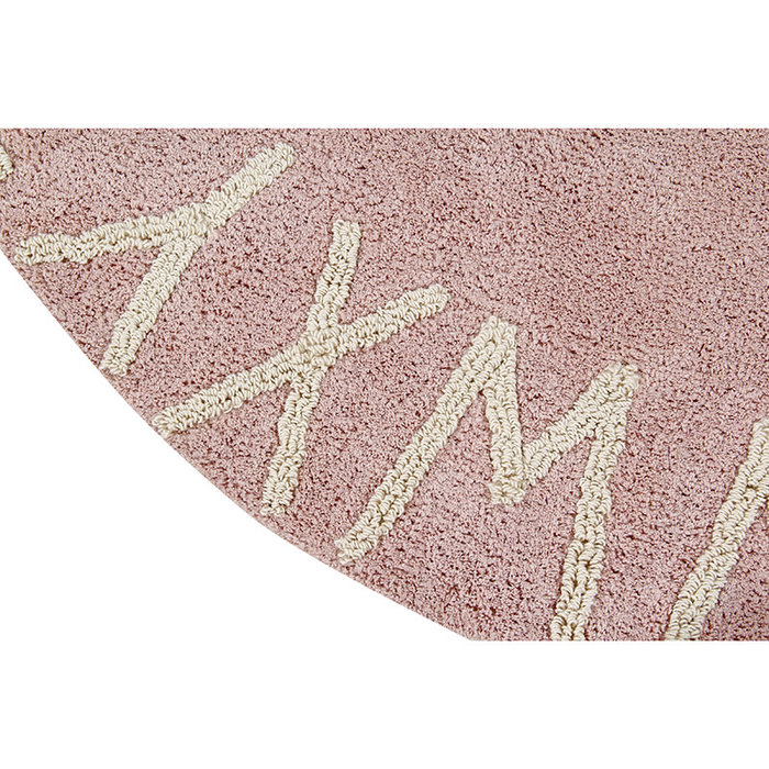 Lorena Canals ABC Vintage Nude Natural - tapis rond en coton lavable Ø150 cm