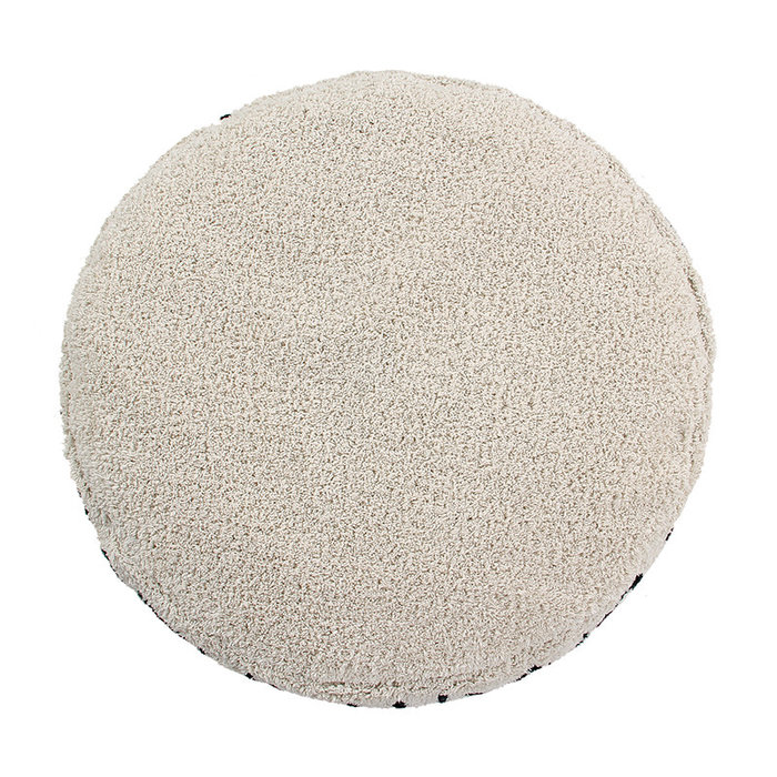 Lorena Canals ABC Natural Black - Pouf en coton lavable Ø70 cm
