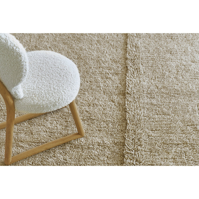 Lorena Canals Tundra Blended Sheep Beige S -  wasbaar tapijt wol 80 x 140 cm