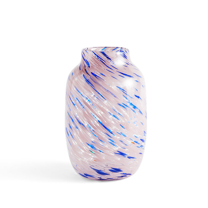 HAY Splash Vase Round L - Light pink and blue