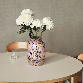 HAY Splash Vase Round L - Light pink and blue
