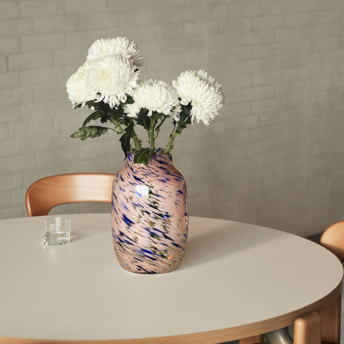 HAY Vase Splash Round L - Rose clair et bleu