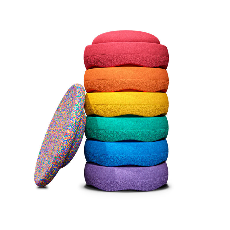 Stapelstein Rainbow Basic set + confetti board