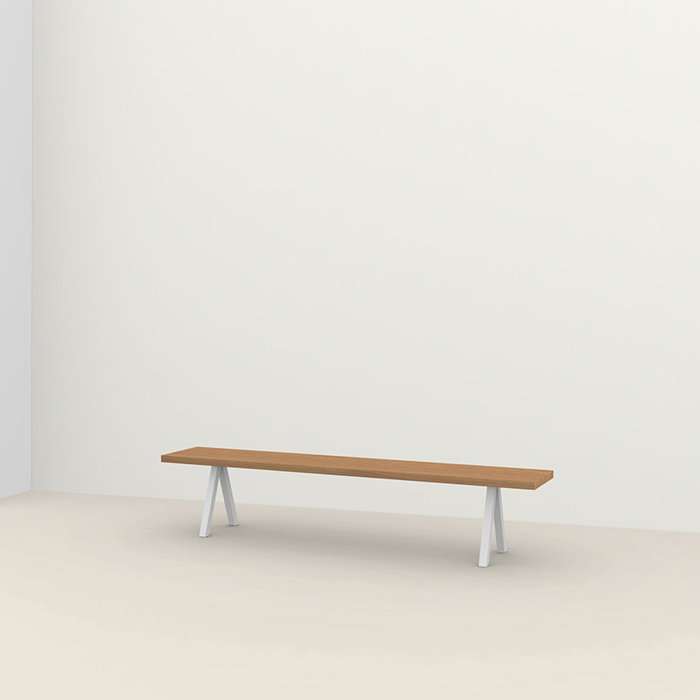 Studio Henk Banc d'extérieur Slim X-type Iroko cadre Blanc - Studio Henk