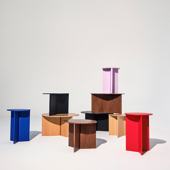 Slit Table Wood High -Ø 35 x H 47 cm