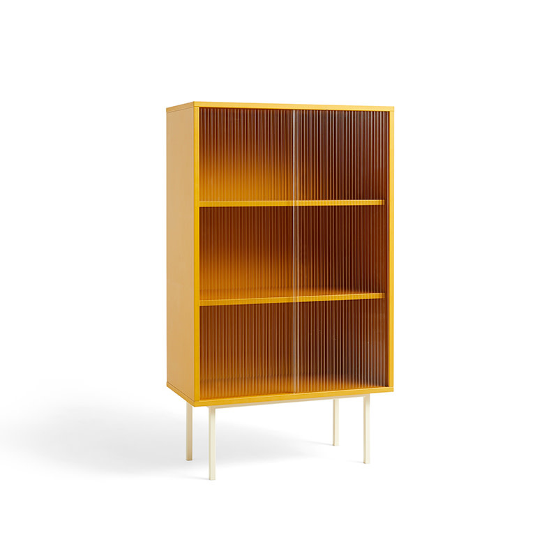 haakje Oprichter ramp Colour cabinet tall - Glass doors - Yellow - HAY- Muller Van Severen -  Livingdesign
