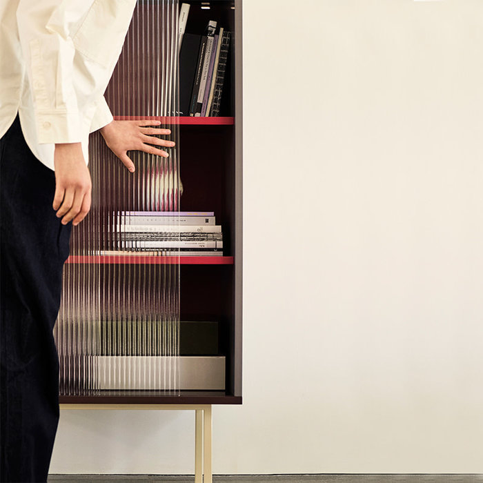 HAY Colour cabinet tall Multi  with  Glass doors
