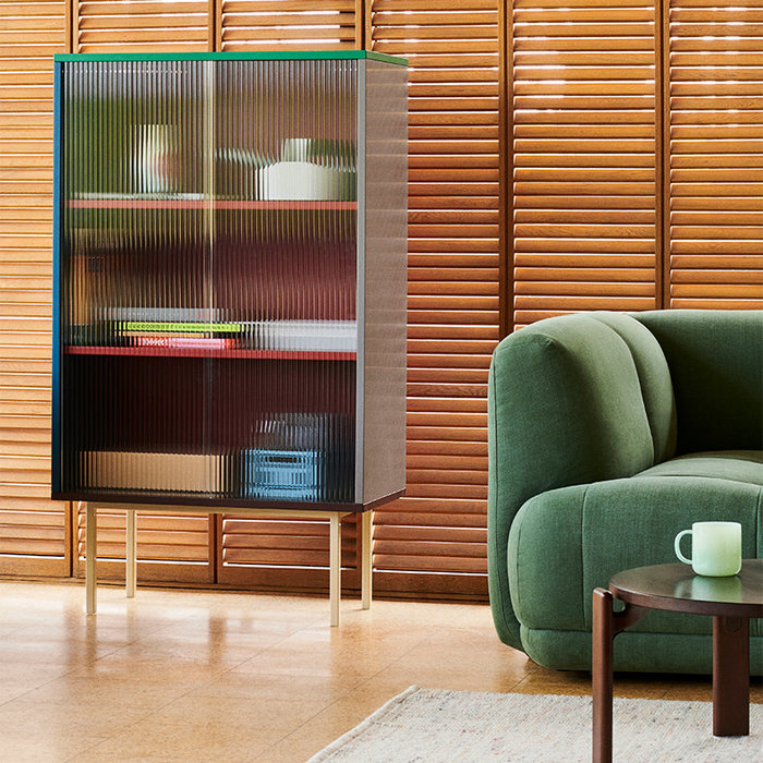 HAY Colour cabinet tall Multi  with  Glass doors