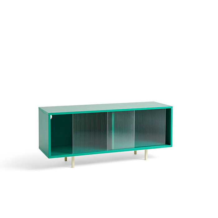 HAY Colour cabinet M  Dark mint with glass doors