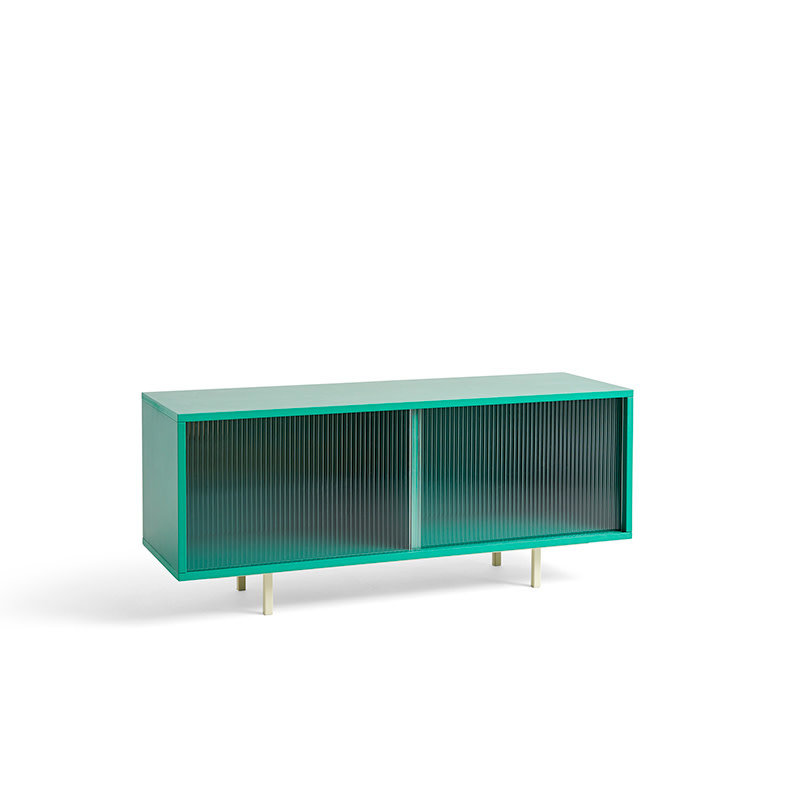 HAY Colour cabinet M Dark mint with glass doors