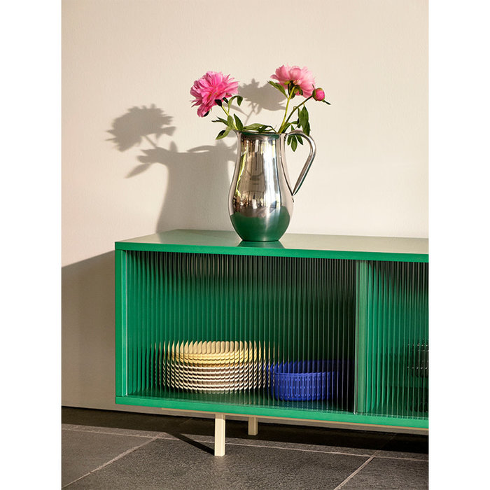 HAY Colour cabinet M  Dark mint with glass doors