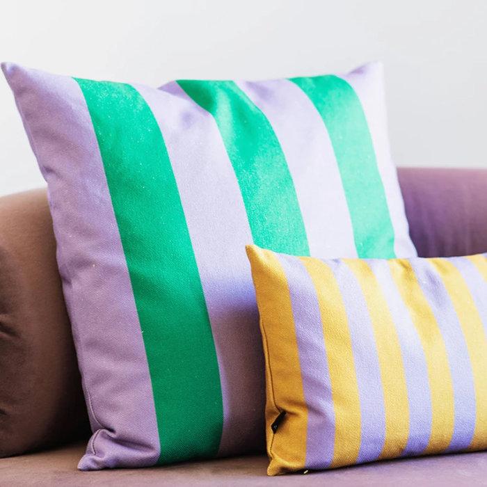 Fest Amsterdam Stripes kussen 60x60 Groen/Paars - Fest Amsterdam