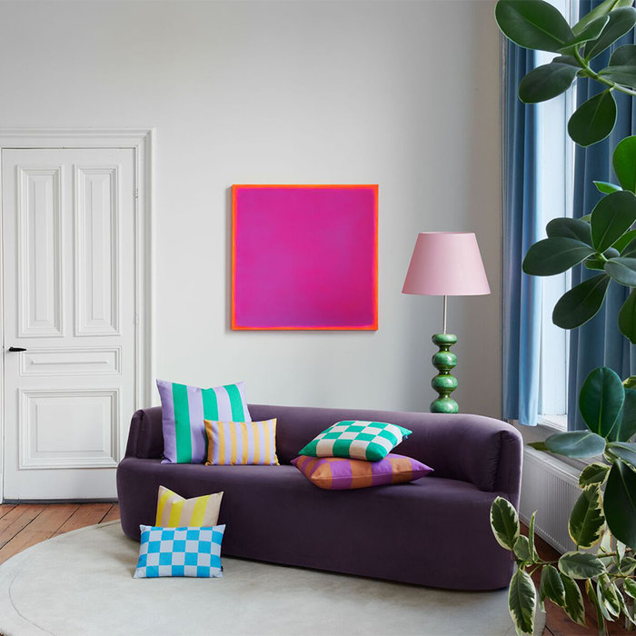 Fest Amsterdam Coussin Stripes 60x60 Vert/Violet - Fest Amsterdam