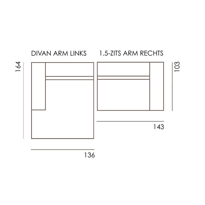 Fest Amsterdam Dunbar sofa - Soil steel 149