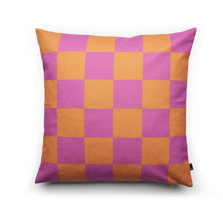 Fest Amsterdam Coussin Carreaux 60x60 Violet/Orange