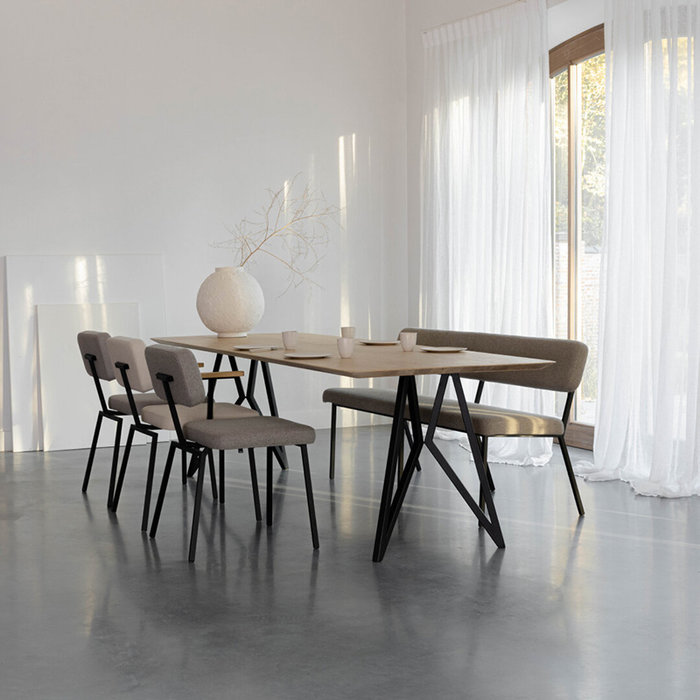 Studio Henk Rectangular butterfly  table  - natural light oak tabletop