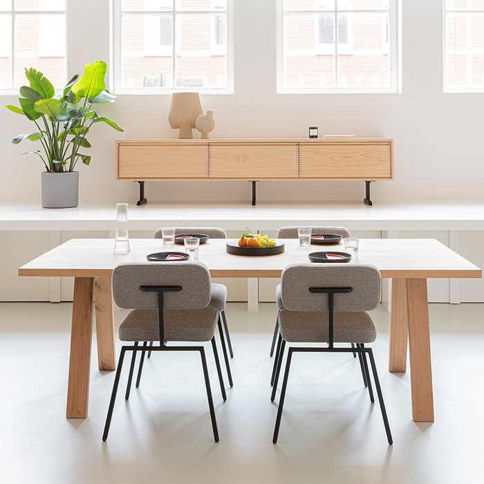 Studio Henk Rectangular legno table  - natural light oak tabletop