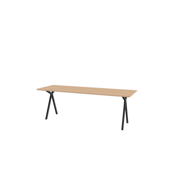 Studio Henk Table rectangulaire slim x-type - plateau chêne clair naturel