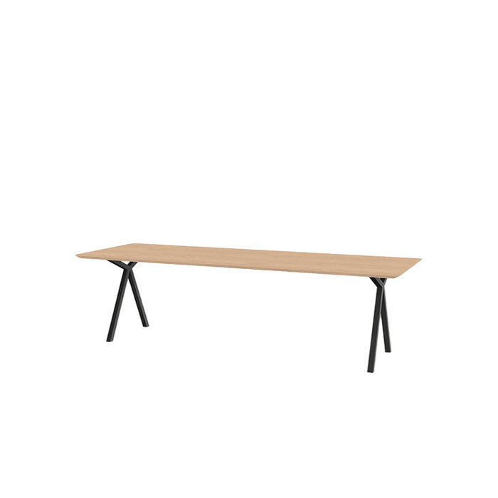 Studio Henk Rectangular slim x-type table  - natural light oak tabletop