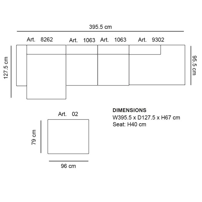 HAY Mags Sofa - 4 seater met ottoman - Olavi 16