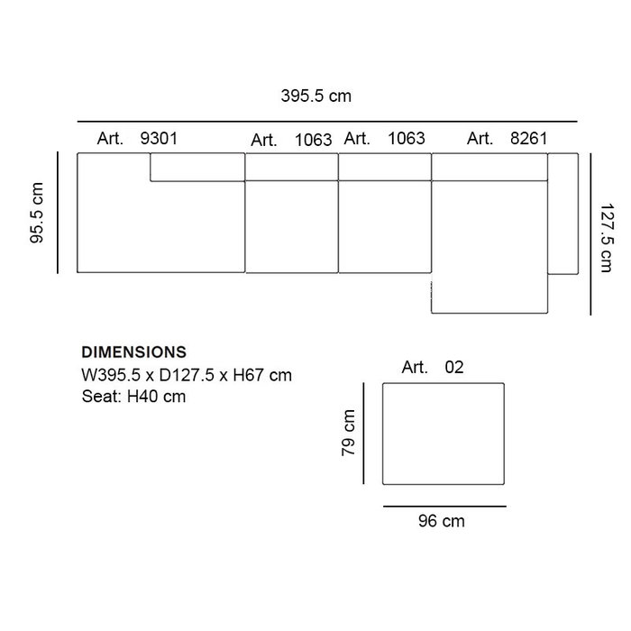 HAY Mags Sofa - 4 seater met ottoman - Olavi 16