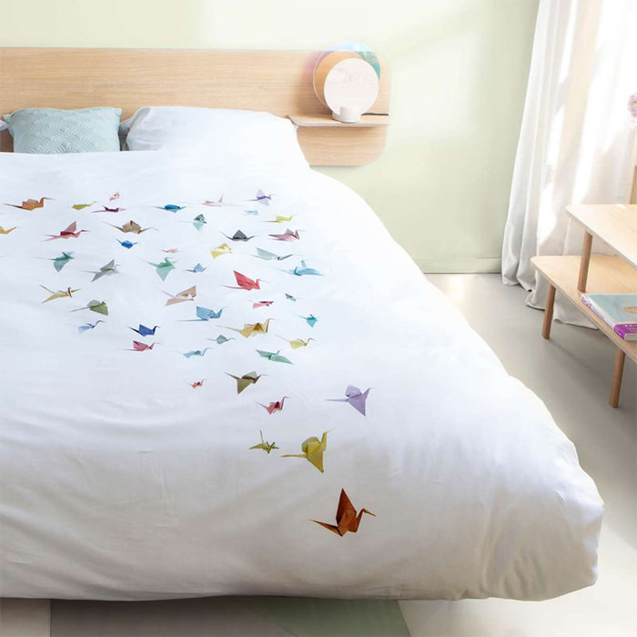 SNURK beddengoed FLANEL Crane birds dekbedovertrek 2p