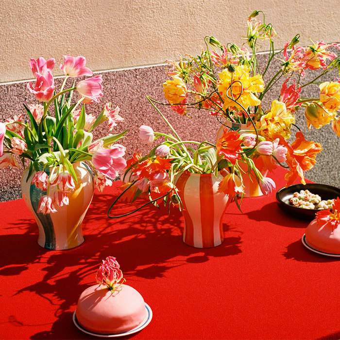 HAY Vase Sobremesa - Vert et jaune