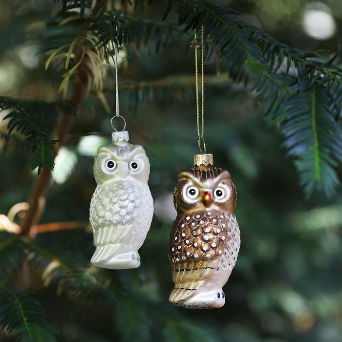 &K Amsterdam Kersthanger - Owl  White