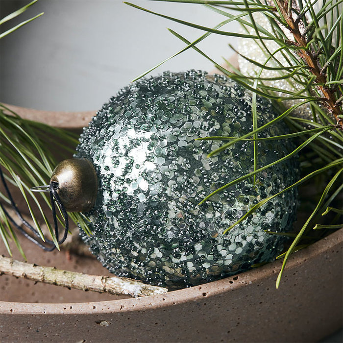 House Doctor Kerstbal Chosen paillet Lichtblauw Ø 8 cm