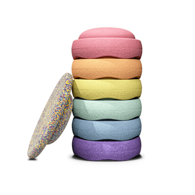 Stapelstein Rainbow PASTEL set + confetti board