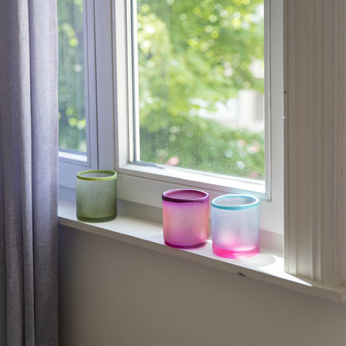 HKliving Theelichthouder in glas Ø9 cm