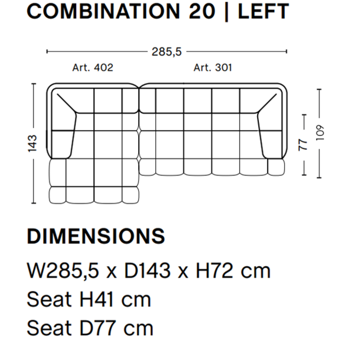 HAY Quilton Sofa - Comb. 20 left - Olavi by Hay 16