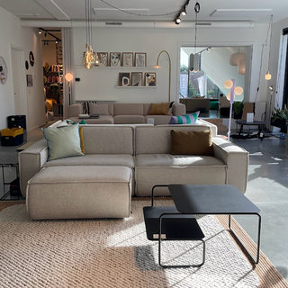 Fest Amsterdam Edge sofa - 3-zit + pouf - Polvere beige