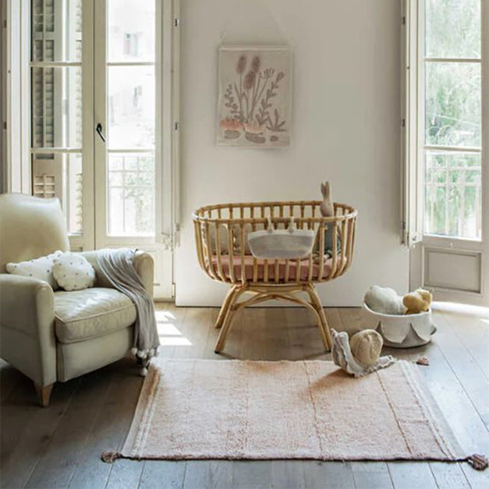 Lorena Canals Bloom Rose XS - wasbaar tapijt katoen 90 x 130 cm