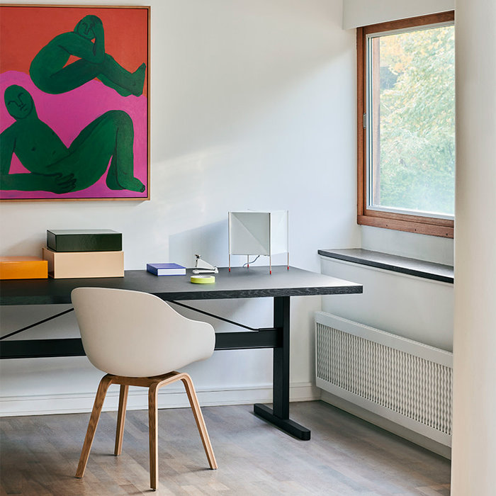 HAY Passerelle table - ink black frame - ink black frame veneer tabletop