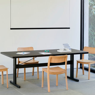 HAY Passerelle table - ink black frame - ink black frame veneer tabletop