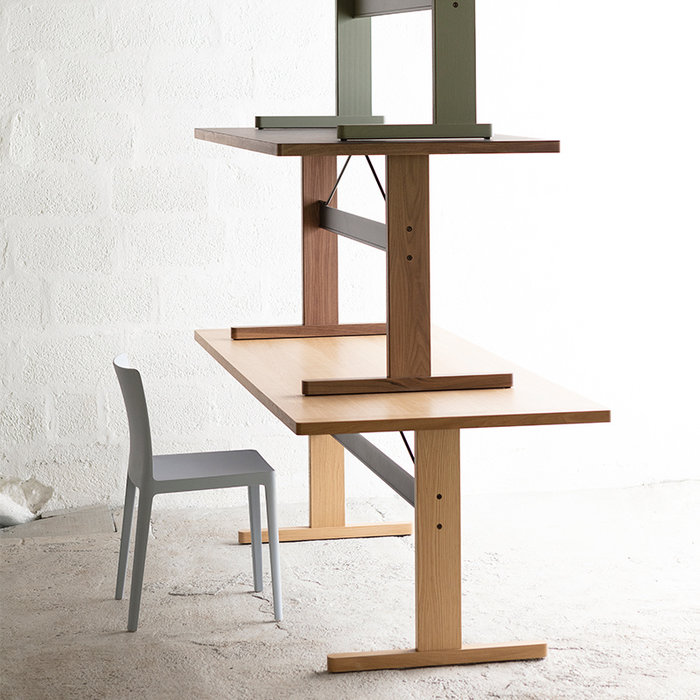 HAY Passerelle table - walnut frame - walnut veneer tabletop