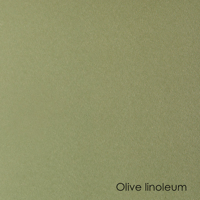 HAY Passerelle table - thyme green  oak frame - olive linoleum tabletop